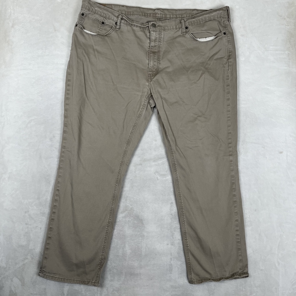 Levi's 541 Jeans Mens 46x32 Beige Khaki Athletic Taper Stretch Denim Pants